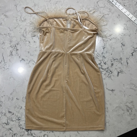 Superdown - Tan feathered dress - Picture 3 of 5